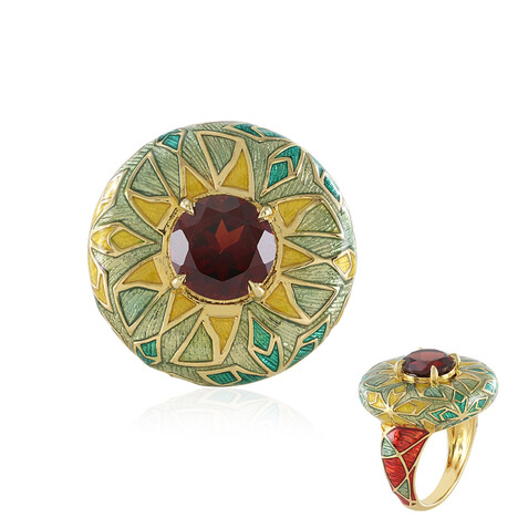 Indischer Granat-Silberring (Adela Silber)