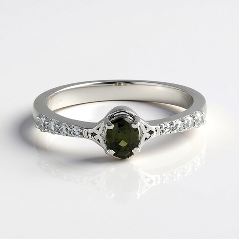 Anello in argento con Zircone Ceylon Verde