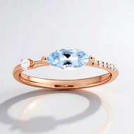 Anillo en oro con Aguamarina de Brasill AAA (CIRARI)