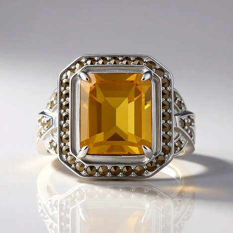 Anello in argento con Citrino (Annette classic)