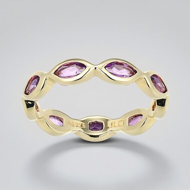 Anello in argento con Ametista Zambiana