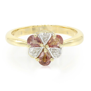 Nicht erhitzter Padparadscha-Saphir-Goldring