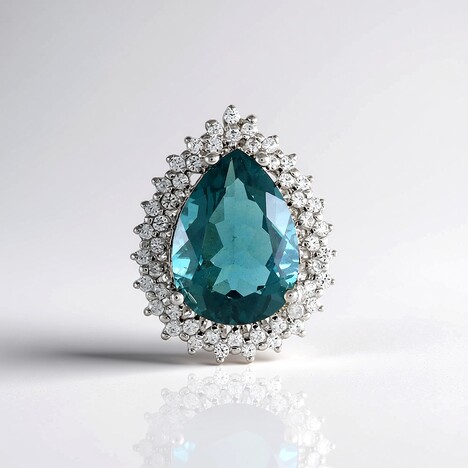 Ciondolo in argento con Fluorite Blu Caraibico