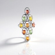 Fancy Sapphire Silver Ring