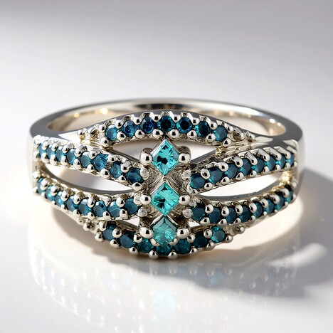 Anello in argento con Diamante Fancy