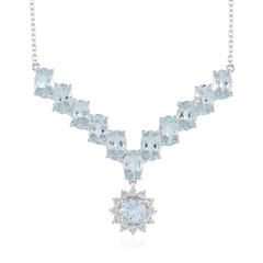 Collier en argent et Aigue-marine du Brésil