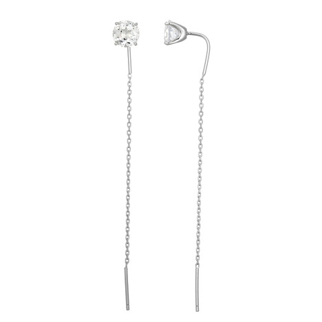 Pendientes en plata con Topacio blanco