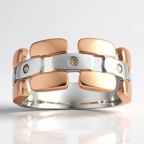 Bague en argent et Diamant rose Argyle I1 (Annette)