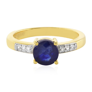 Anillo en plata con Zafiro azul de Madagascar
