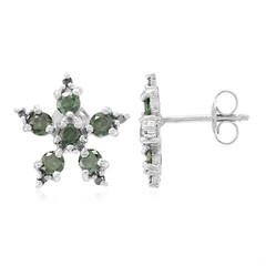 Zilveren oorbellen met Fancy diamanten