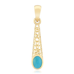 9K Sleeping Beauty Turquoise Gold Pendant (Ornaments by de Melo)