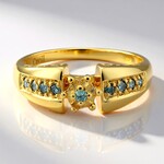 Anello placcato in oro con Diamante Fancy