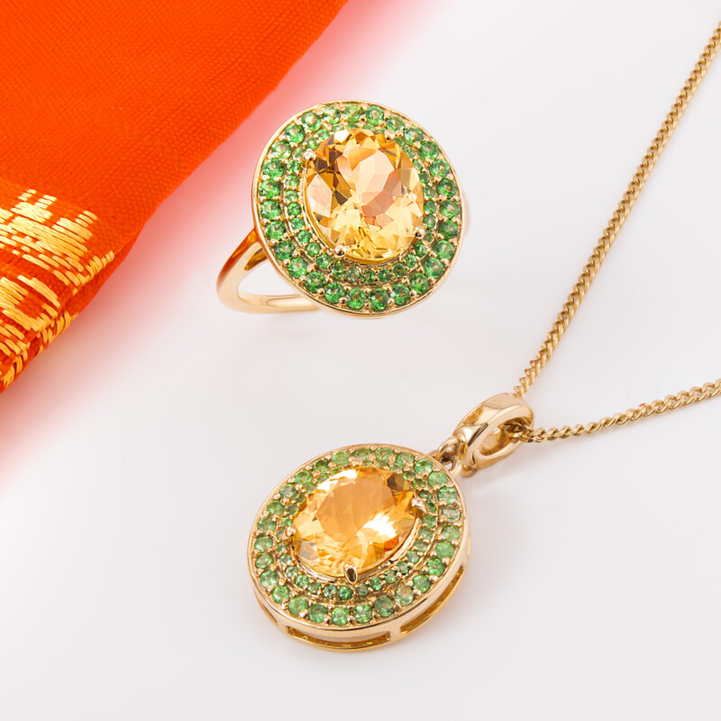 Anillo en oro con Berilo amarillo