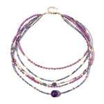 Zilveren halsketting met een phosphosideriet (Riya)