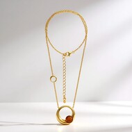 Collar en plata con Ámbar báltico cognac (dagen)