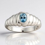 Anello in argento con Acquamarina del Mozambico (Pallanova)