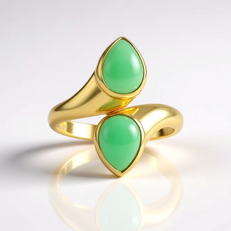Anello in argento con Crisoprasio (KM by Juwelo)