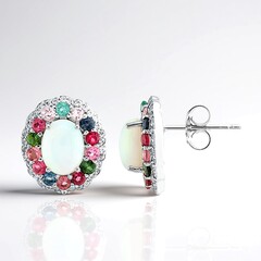Orecchini in argento con Opale di Welo