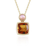 Madeira Citrine Silver Necklace (KM by Juwelo)