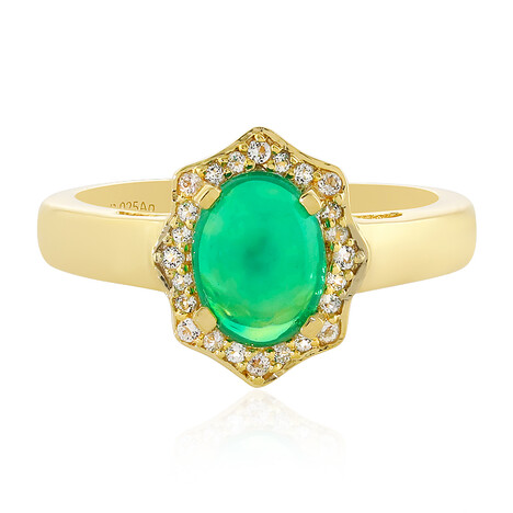 Anillo en plata con Ópalo verde de Etiopia