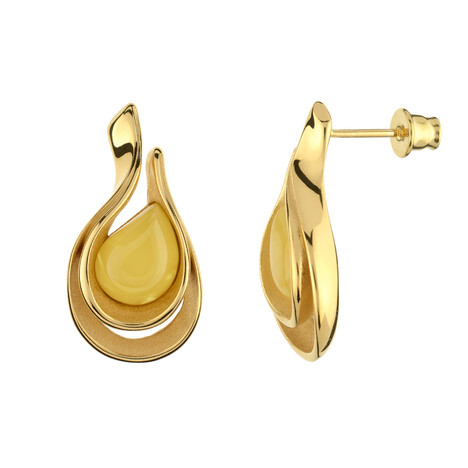 Zilveren oorbellen met mistige Baltische barnstenen (dagen)