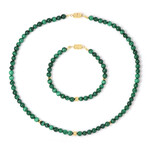 Set en plata con Malaquita (Adela Silber)