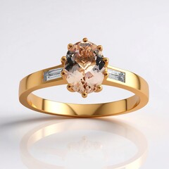 Anello in oro con Morganite AAA