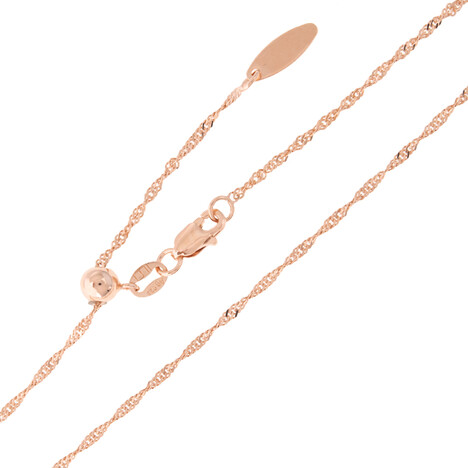 Silber-Singapur-Kette - 2,19 g - 60 cm - rosévergoldet