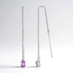 Pendientes en plata con Zafiro de Ceilán rosa