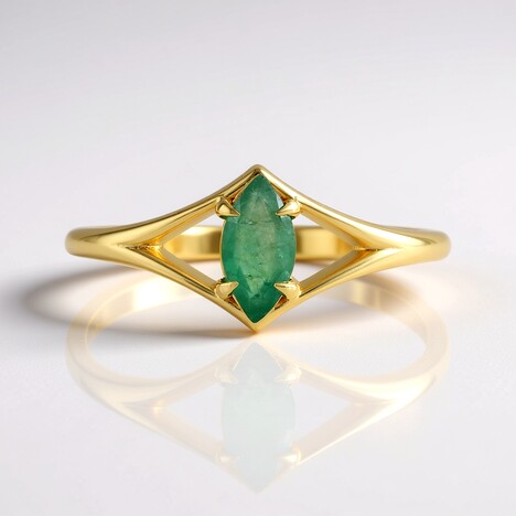 Anello in argento con Smeraldo Colombiano