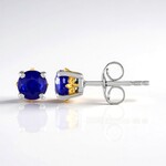 Boucles d'oreilles en argent et Spinelle bleu cobalt (Gems en Vogue)