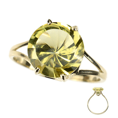 9K Ouro Verde Quartz Gold Ring (dagen)