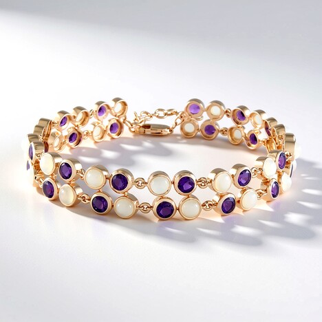 Bracciale in argento con Pietra di Luna Bianca (KM by Juwelo)