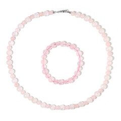 Parure en argent et Quartz rose