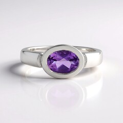 Anello in argento con Ametista Zambiana