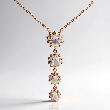 10K AAA Morganite Gold Necklace
