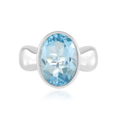 Anillo en plata con Topacio azul cielo