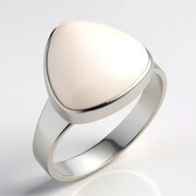 White Labradorite Silver Ring