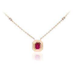 18K Burmese Ruby Gold Necklace (Nara Jewelry)