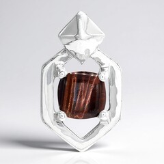 Ciondolo in argento con Occhio di Tigre Rosso