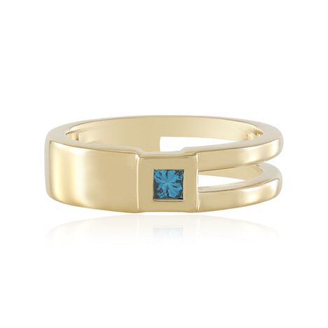 Blauer I3 Diamant-Silberring