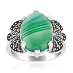 Grüner Achat-Silberring (Annette classic)