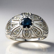 Anello in argento con Zaffiro Blu (Annette classic)
