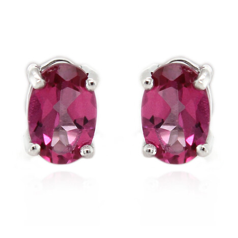 Pinkfarbener Topas-Silberohrringe