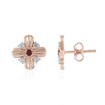 Noble Red Spinel Silver Earrings