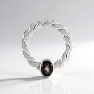 Ciondolo in argento con Zaffiro Stellato Nero (de Melo Essence)