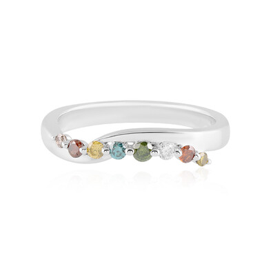 I3 Diamant-Silberring