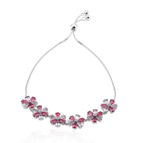 Brazalete en plata con Topacio rosa