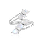 Regenbogen-Mondstein-Silberring