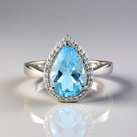 Anello in argento con Topazio Blu Cielo